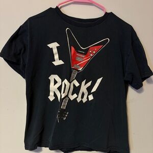 Black 'I Rock' Graphic T-Shirt